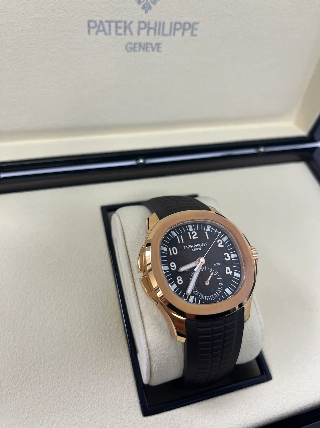 Patek Philippe Aquanaut Time Travel/ Rose Gold Chocolate Dial (Ref#5164R/001)
