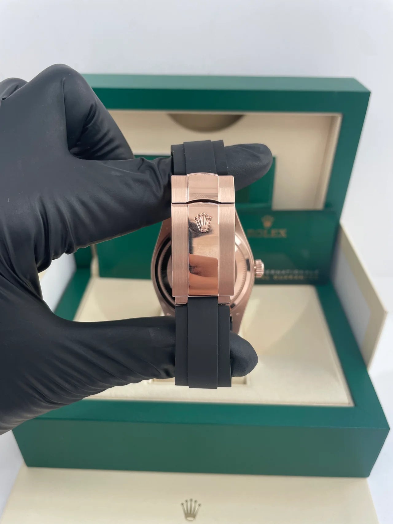 Rolex Sky-Dweller 42mm Rose Gold Chocolate Index Dial Oysterflex Bracelet (Ref # 326235)
