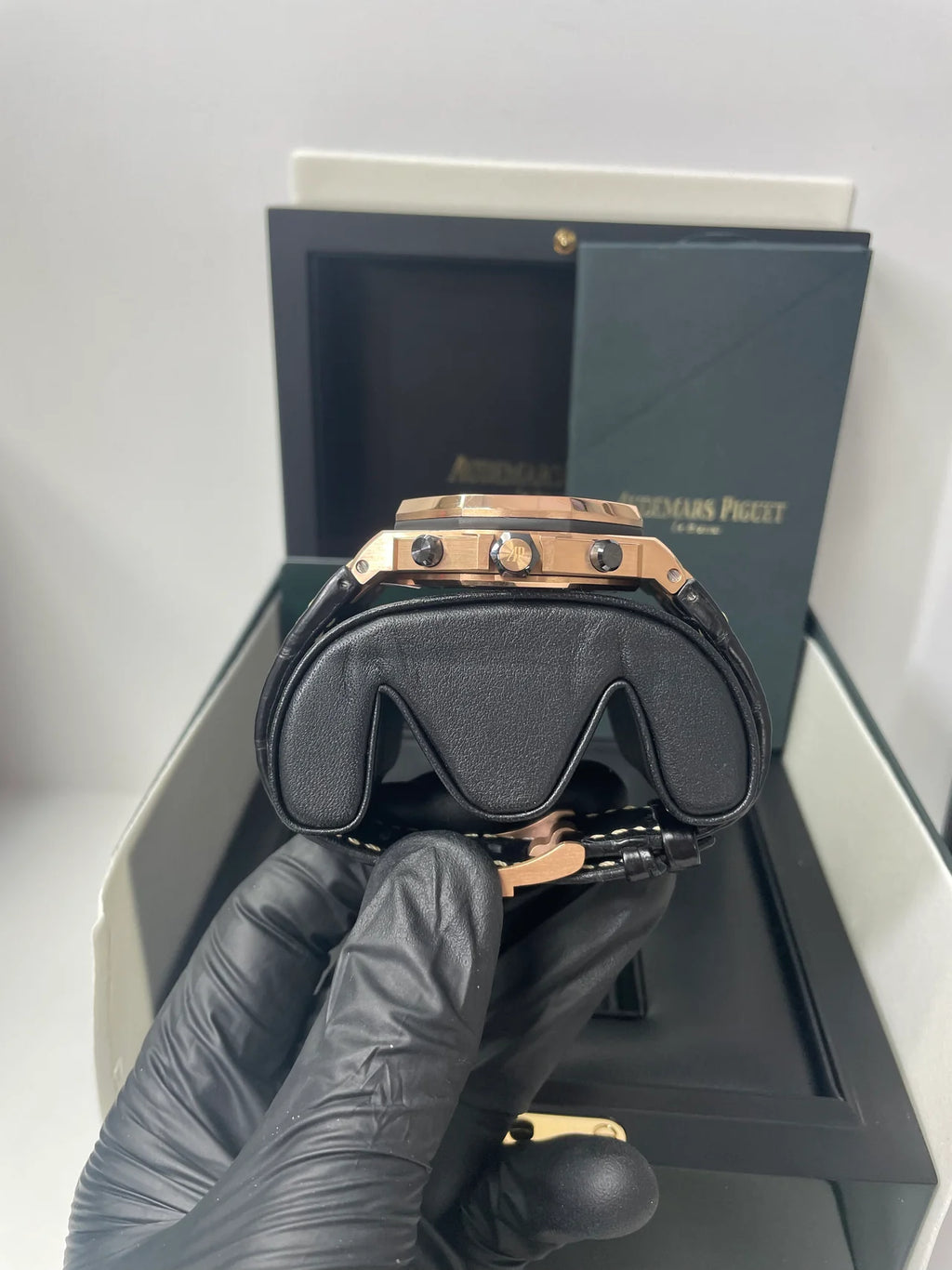 Audemars Piguet Royal Oak Offshore Selfwinding Chronograph / Rose Gold/ Black Dial/ Rose Sub-Dials/ Ceramic Bezel (Ref#26470OR.OO.A002CR.02)