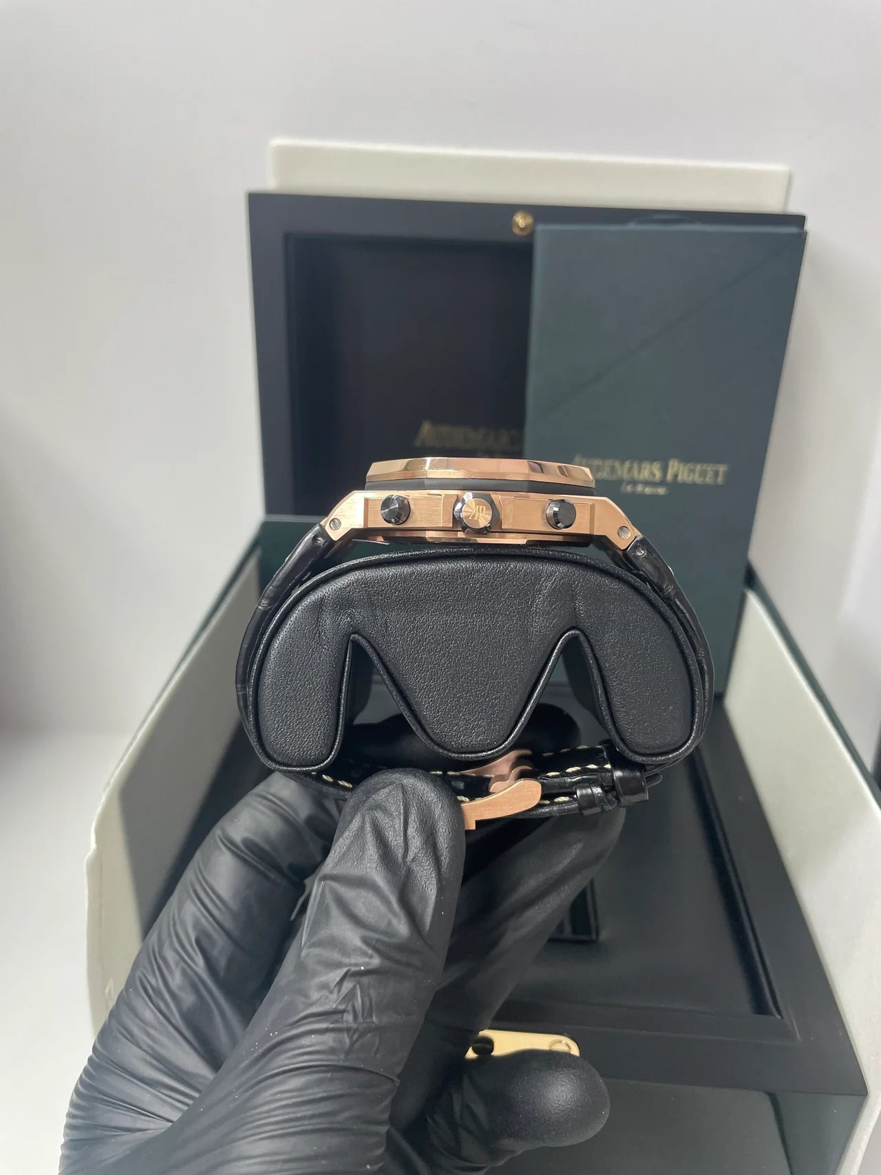 Audemars Piguet Royal Oak Offshore Selfwinding Chronograph / Rose Gold/ Black Dial/ Rose Sub-Dials/ Ceramic Bezel (Ref#26470OR.OO.A002CR.02)