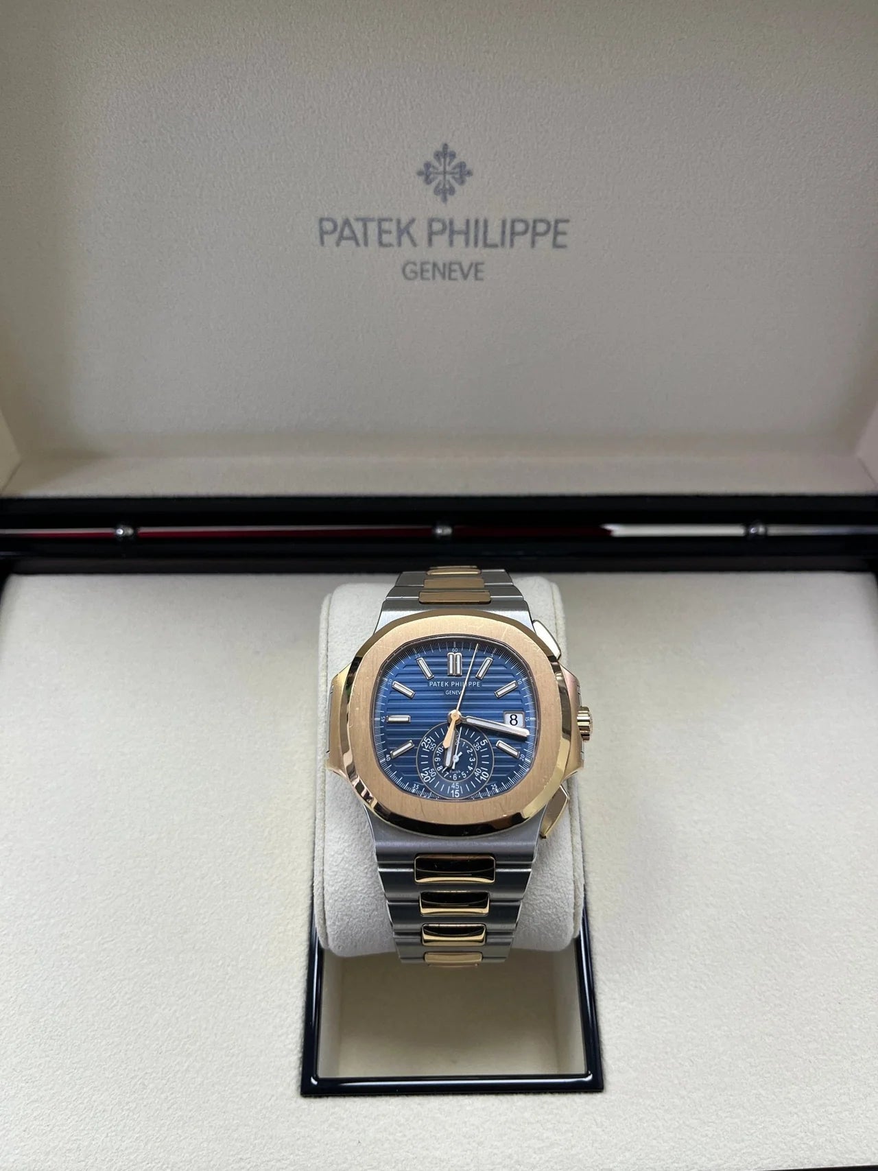 Patek Philippe Nautilus 40.5mm Two Tone Blue Gradient Dial (Ref # 5980/1AR-001)