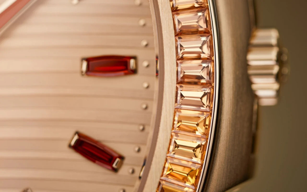 Patek Philippe Nautilus Automatic Rose Gold Baguette Cognac Bezel 7118/1300R