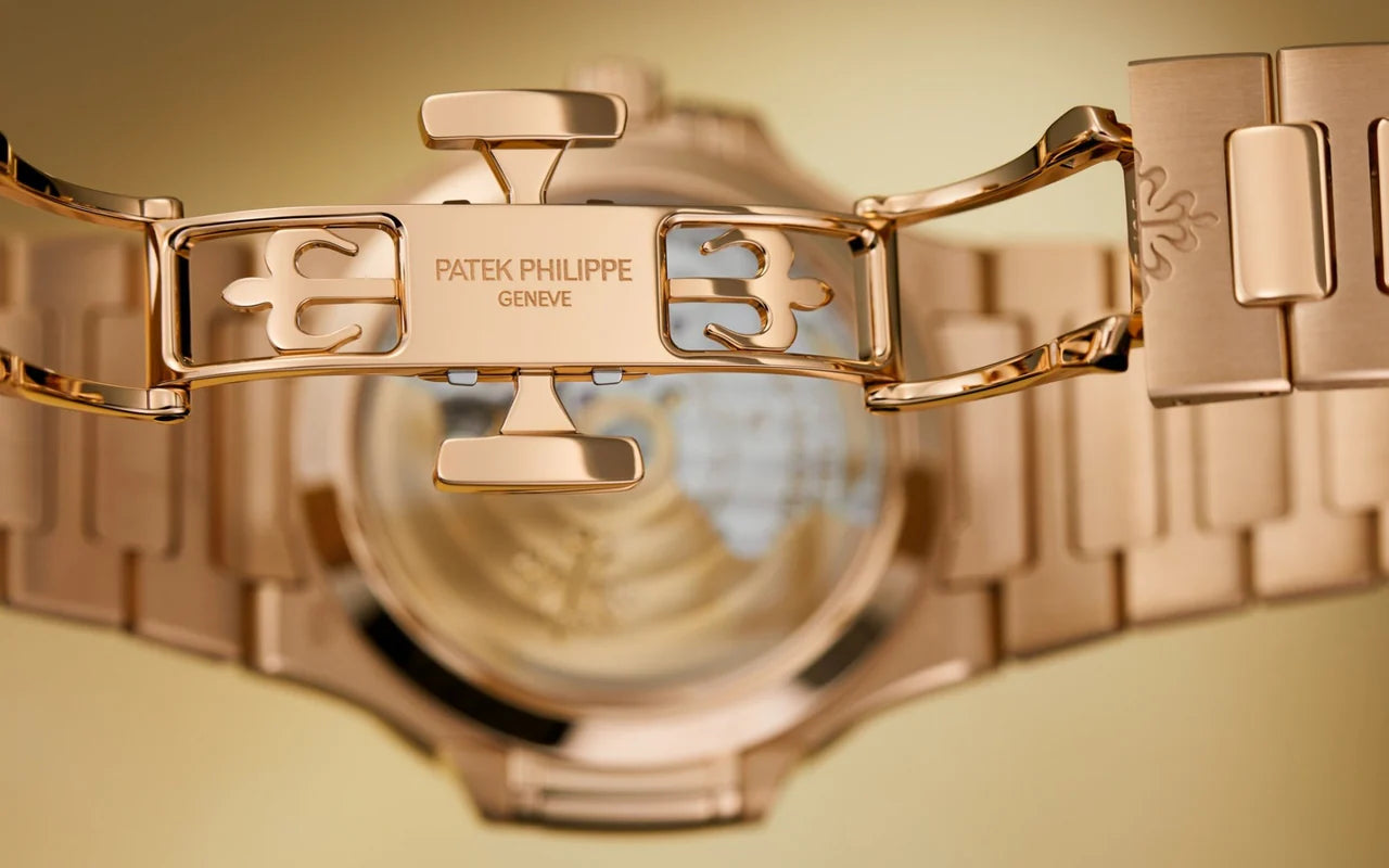 Patek Philippe Nautilus Automatic Rose Gold Baguette Cognac Bezel 7118/1300R