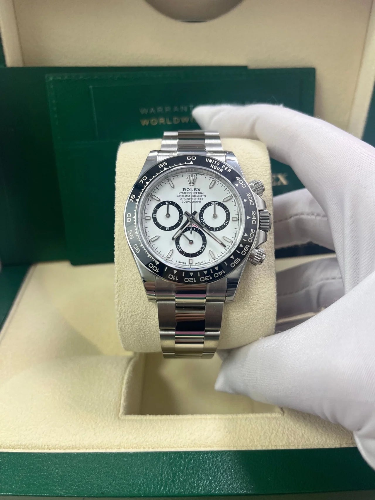 Rolex Cosmograph Daytona Black Cerachrom Bezel - White Index Dial Oyster Bracelet 126500ln
