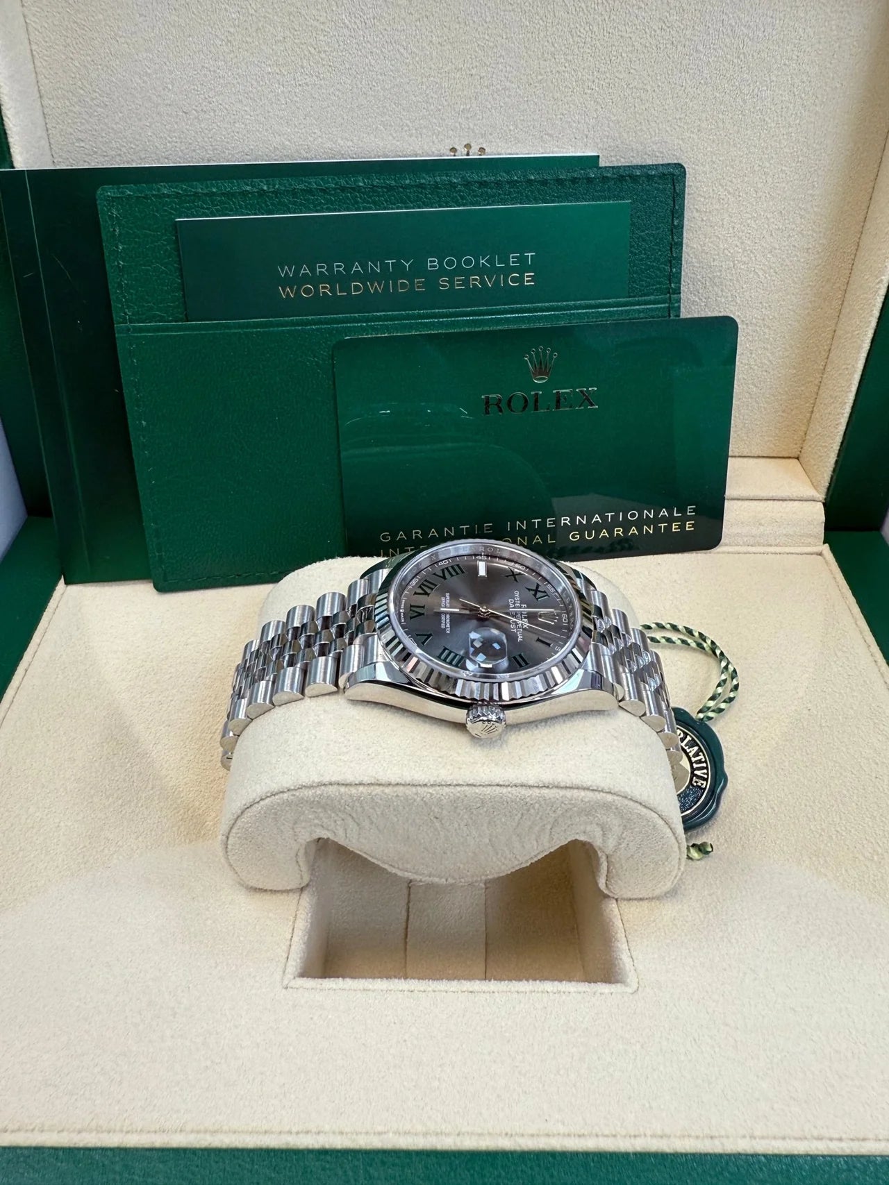 Rolex Datejust 36 Fluted Bezel Slate Roman Dial Jubilee Bracelet 126234