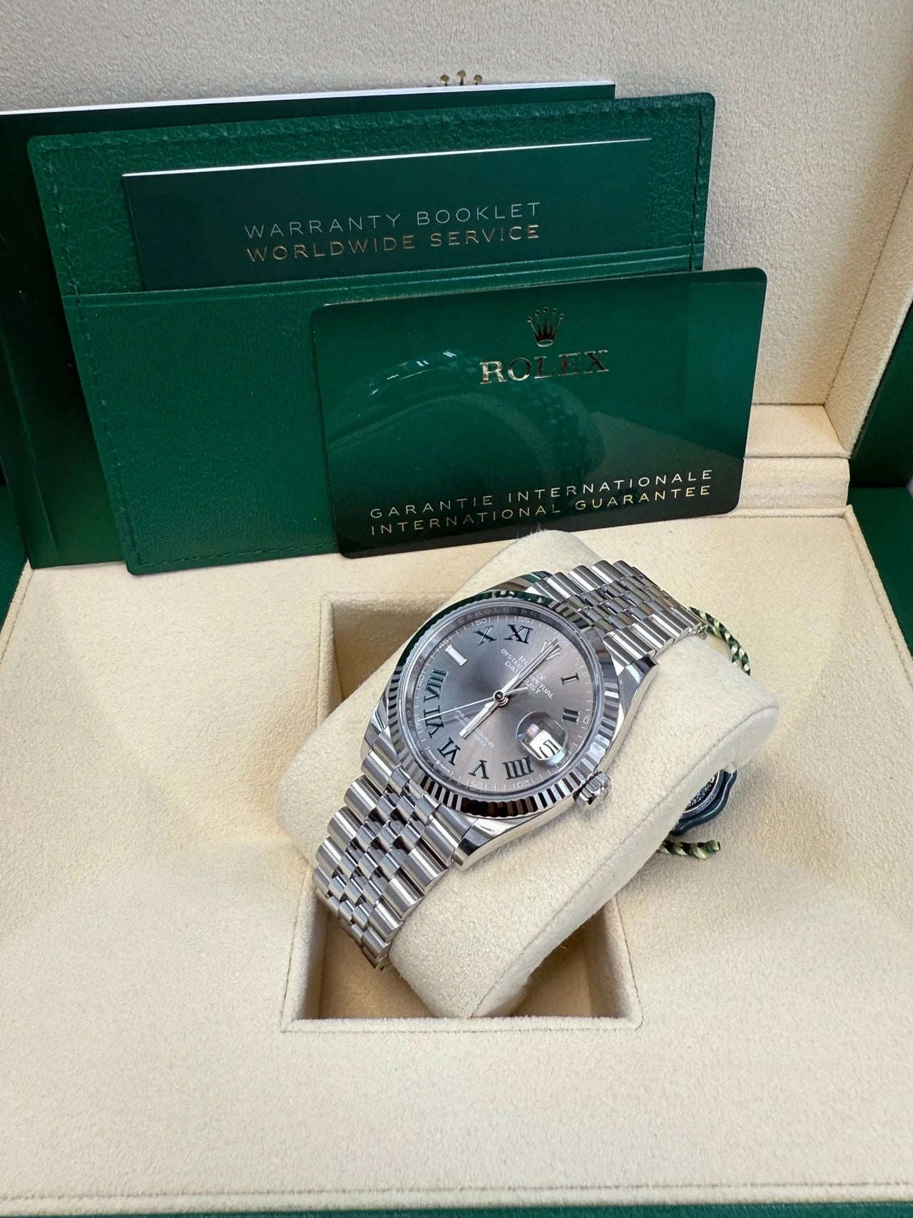 Rolex Datejust 36 Fluted Bezel Slate Roman Dial Jubilee Bracelet 126234