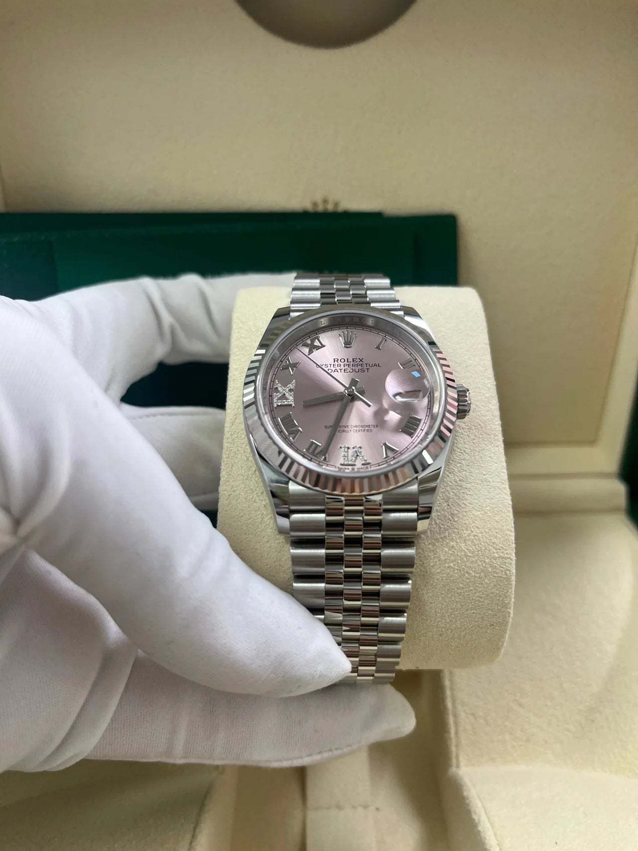 Rolex Datejust 36 Jubilee Pink Roman Dial Ladies (Reference 126234)