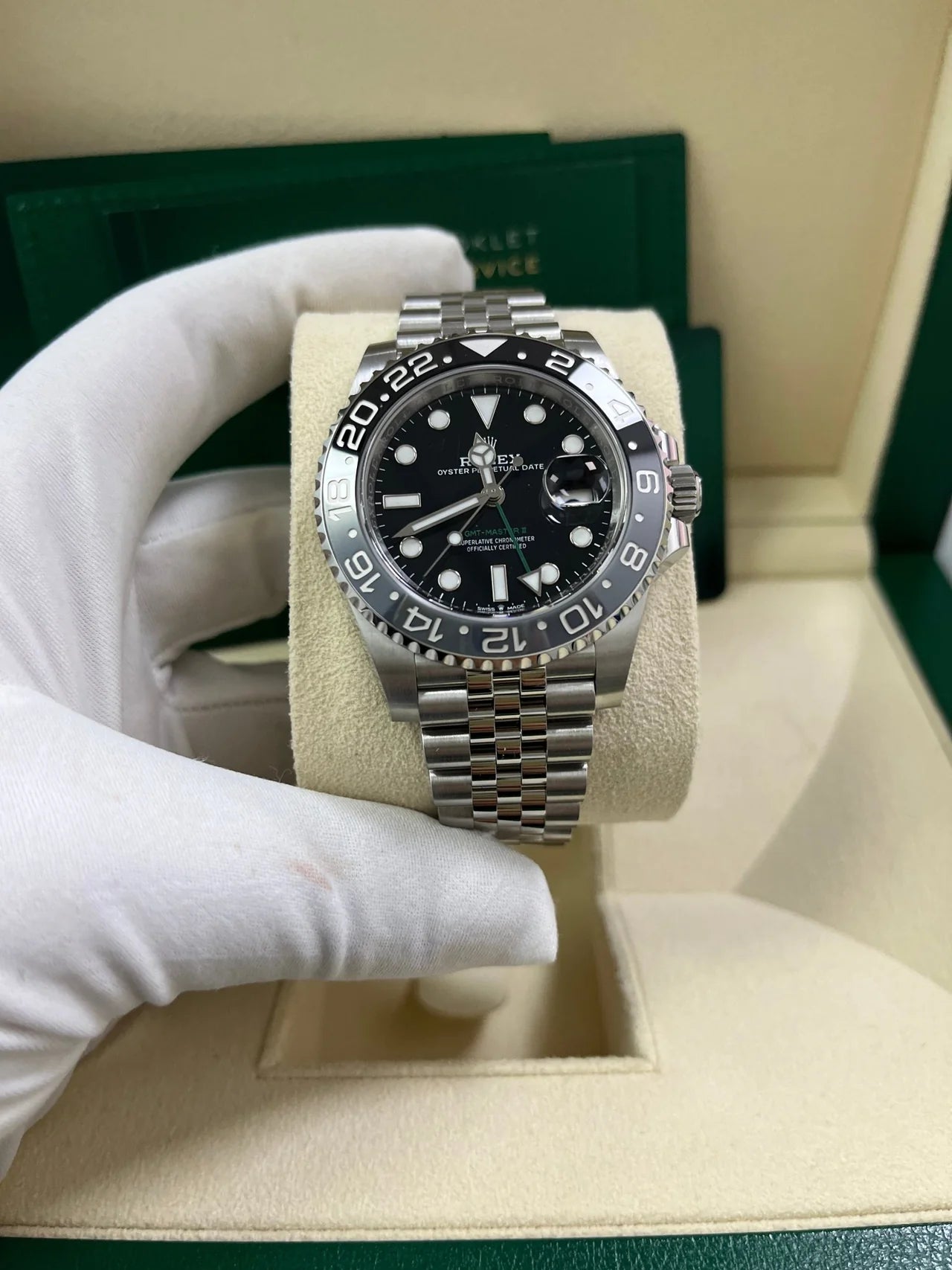 Rolex GMT-Master II Black Grey Bezel Jubilee Bracelet 126710GRNR