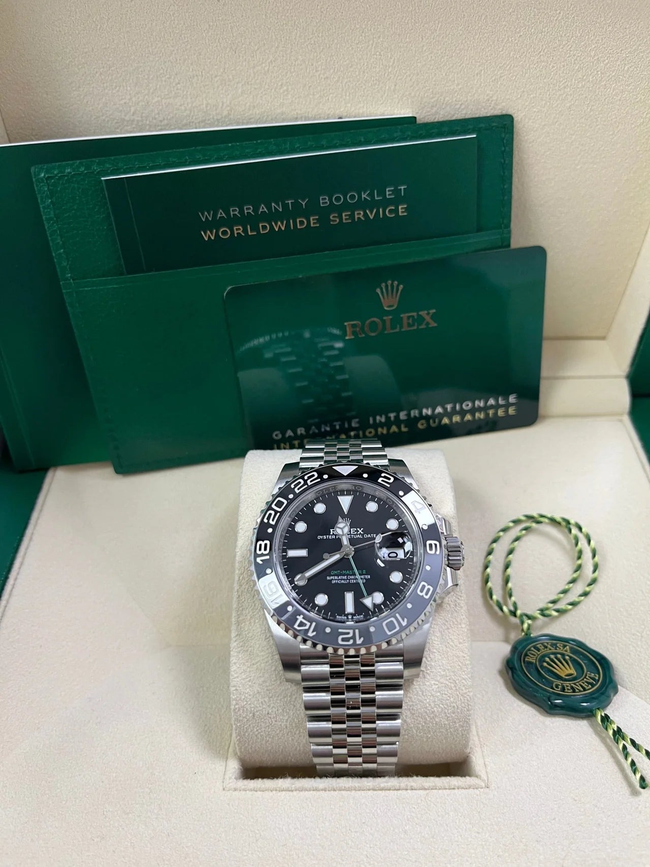 Rolex GMT-Master II Black Grey Bezel Jubilee Bracelet 126710GRNR