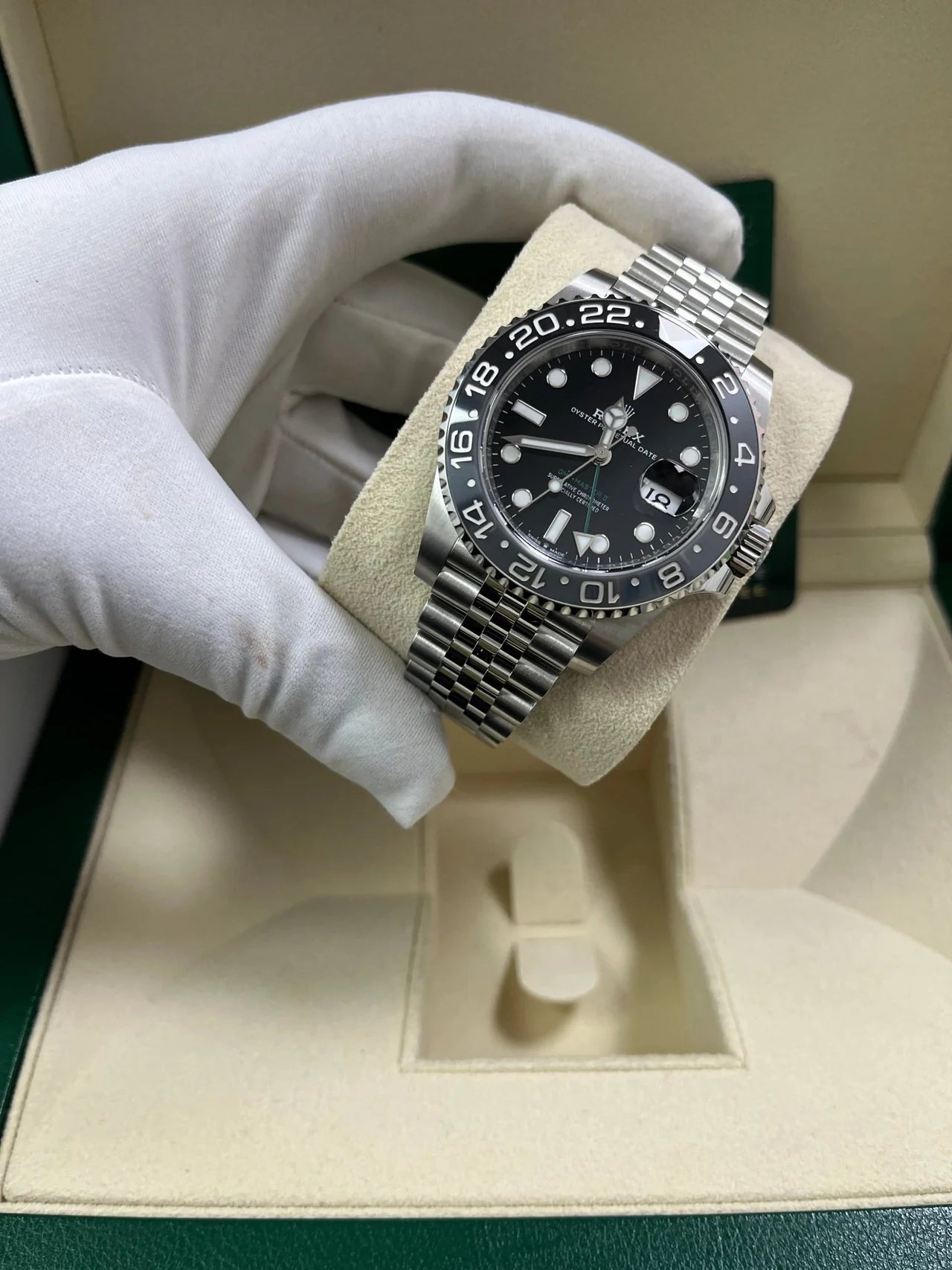 Rolex GMT-Master II Black Grey Bezel Jubilee Bracelet 126710GRNR